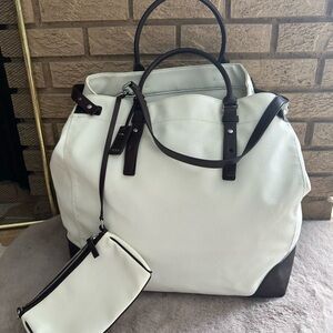 Tumi White and Brown Travel Bag Set